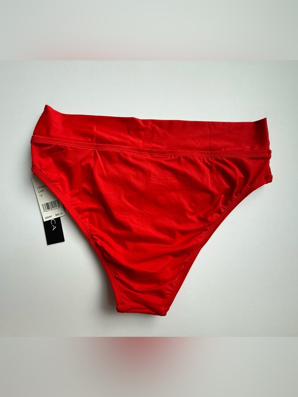 La Blanca High-Waist Red Swim Bottoms $68 12 NWT - Picture 2 of 3